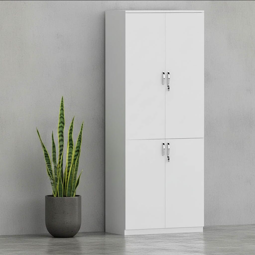 Vertical 4 Door Full-Height Office Storage Cabinet - white color