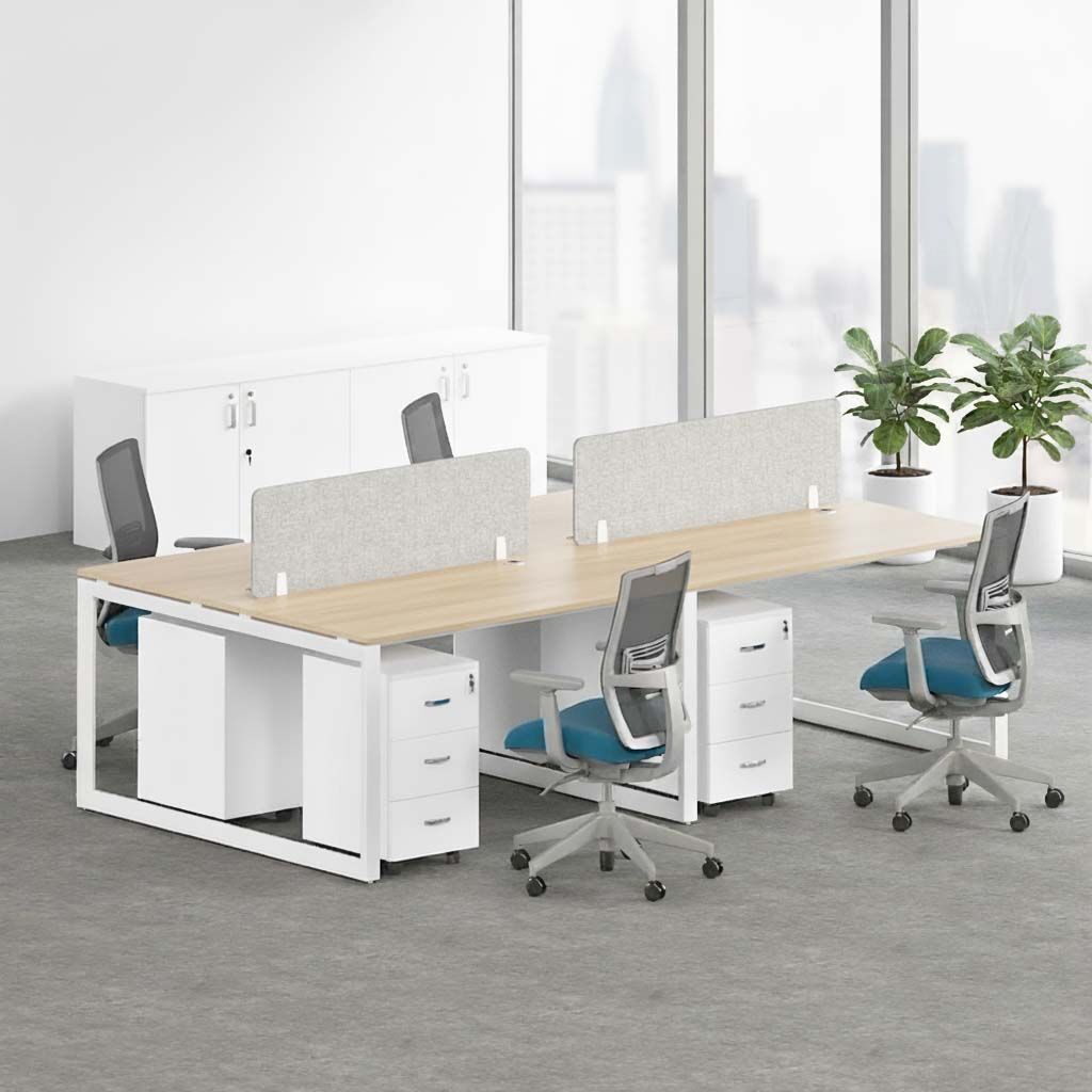Modular 4 seater office workstation desk
