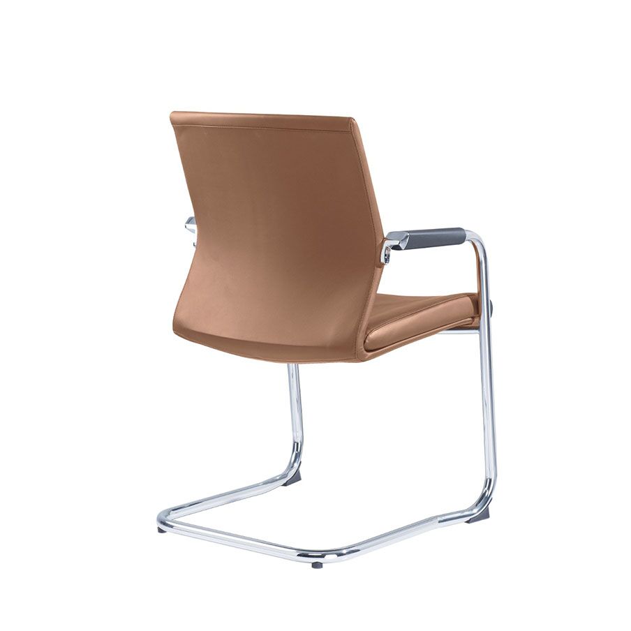 Angel Brown Leather Visitor Chair - Image 3