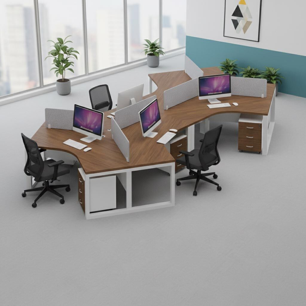 6 person modular office workstation in Dubai