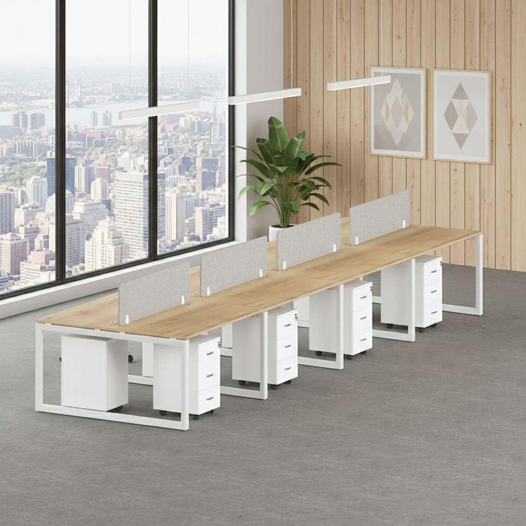 Gem Series modular 8 seater office workstation desk